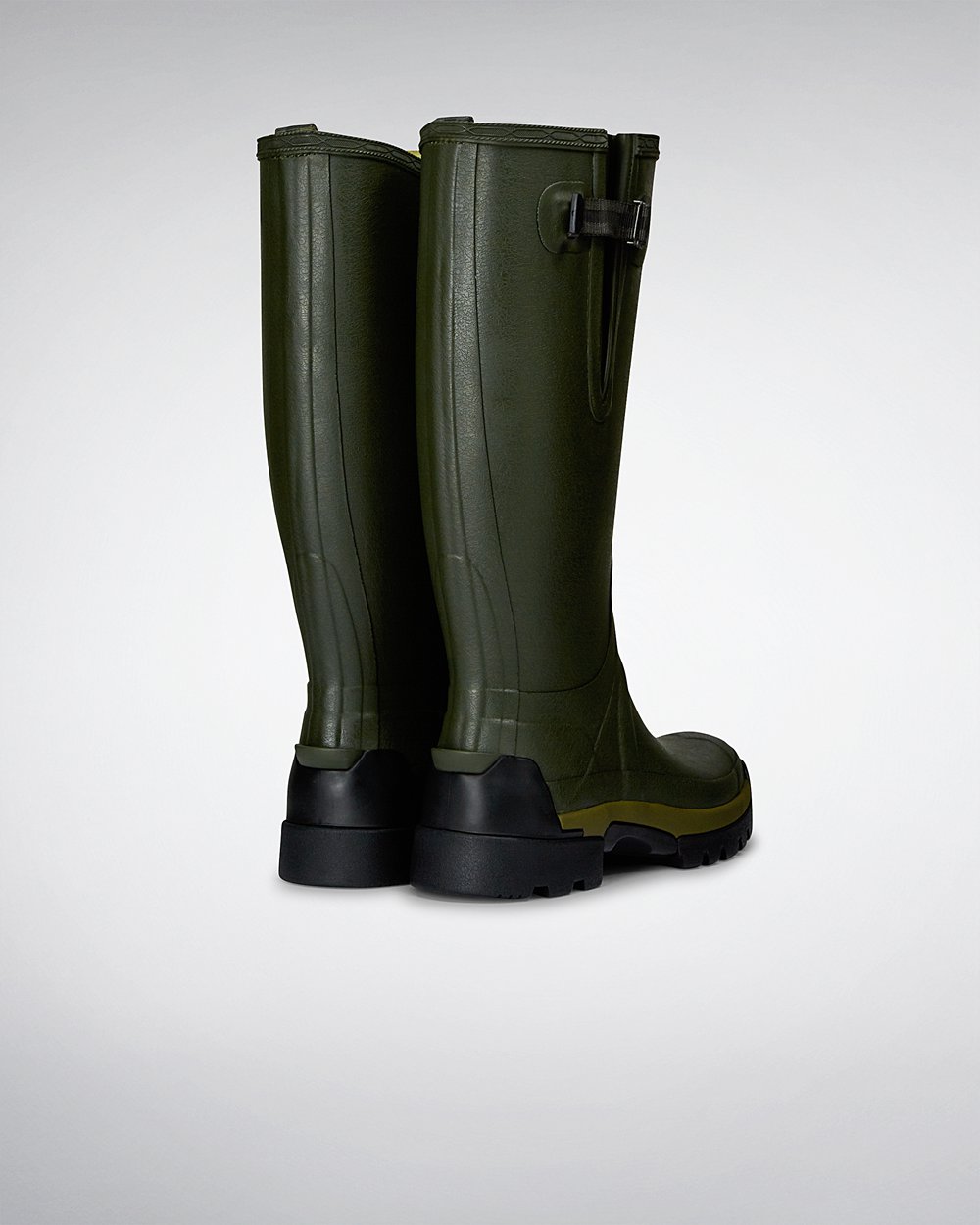 Mens Hunter Tall Rain Boots Dark Olive - Balmoral Bamboo Carbon - 2478016-LH